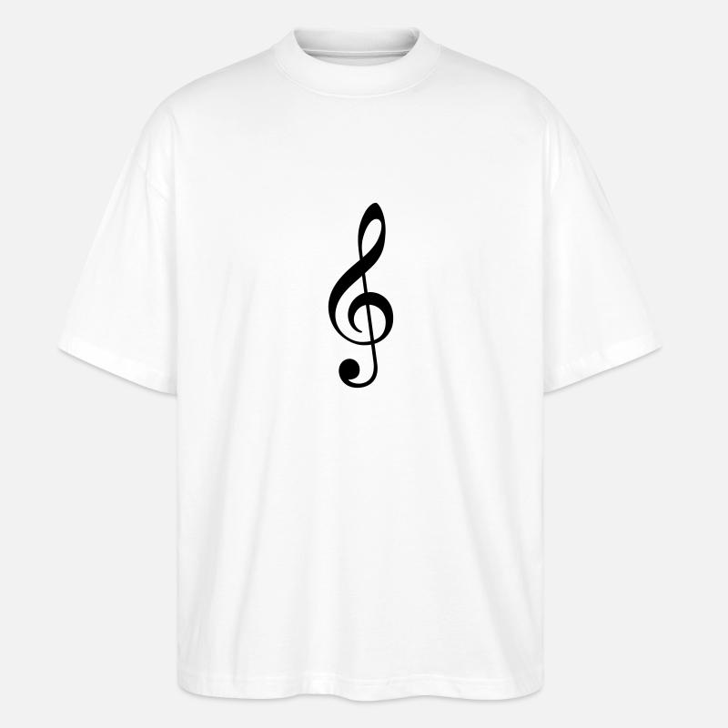 Notenschlüssel - Stanley/Stella Oversized Unisex Bio T-Shirt Blaster 2.0 - Weiß