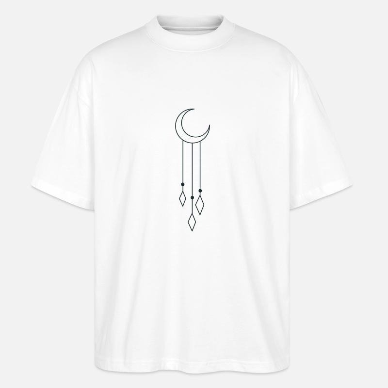 BOHO Halbmond mit baumelnden - Stanley/Stella Oversized Unisex Bio T-Shirt Blaster 2.0 - Weiß