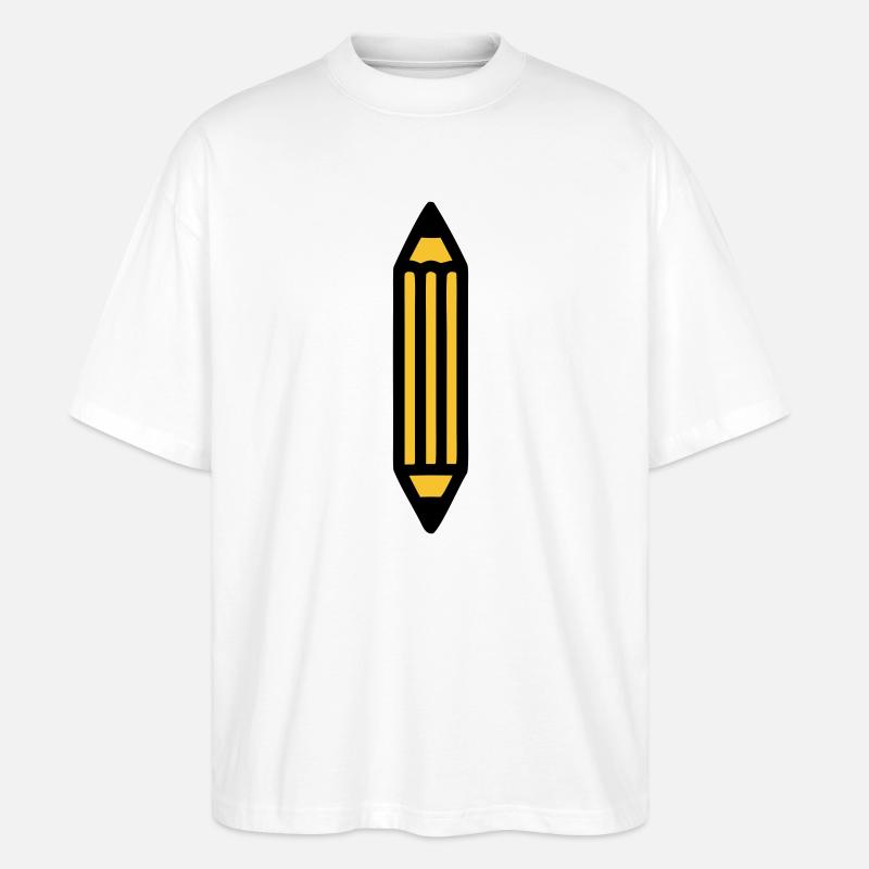 Bleistift Schreiben Autor Kunst - Stanley/Stella Oversized Unisex Bio T-Shirt Blaster 2.0 - Weiß