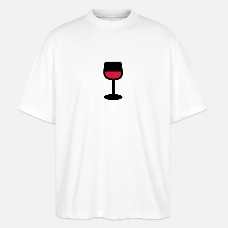 Wein Glas - Stanley/Stella Oversized Unisex Bio T-Shirt Blaster 2.0 - Weiß