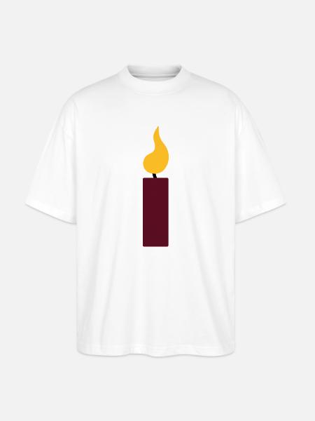 1st birthday - candle - Stanley/Stella Oversized Unisex Organic T-shirt Blaster 2.0 - white