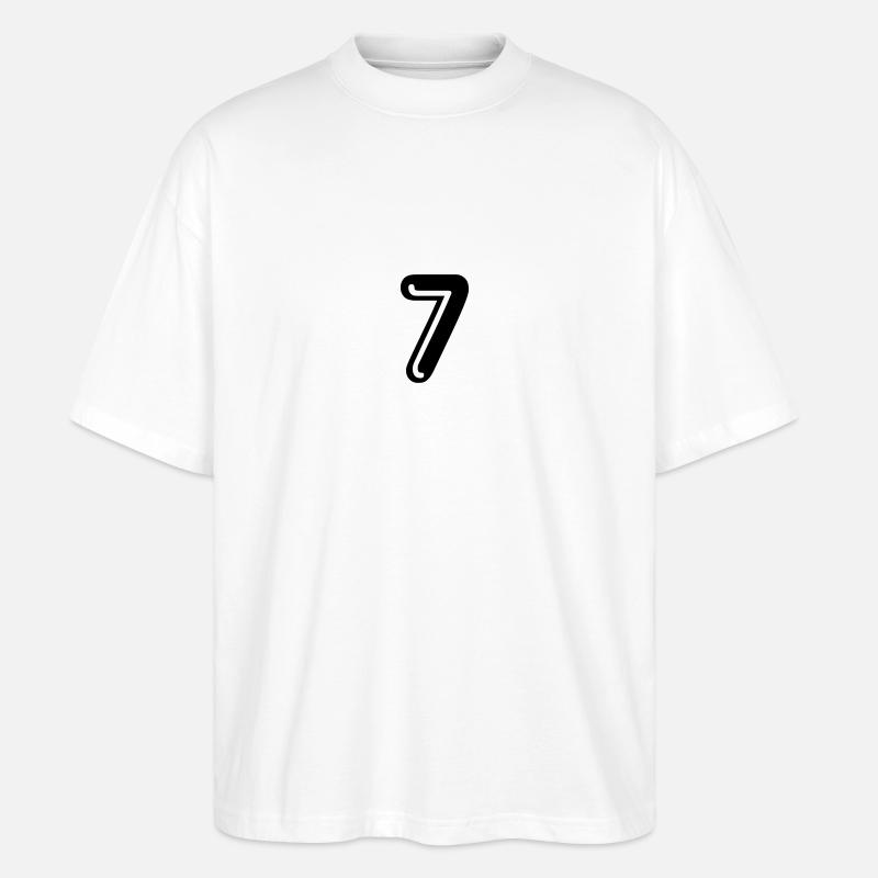 7 - Rückennummer - Stanley/Stella Oversized Unisex Bio T-Shirt Blaster 2.0 - Weiß