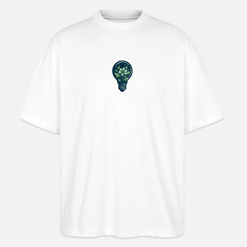 Blume und Glühbirne - Stanley/Stella Oversized Unisex Bio T-Shirt Blaster 2.0 - Weiß