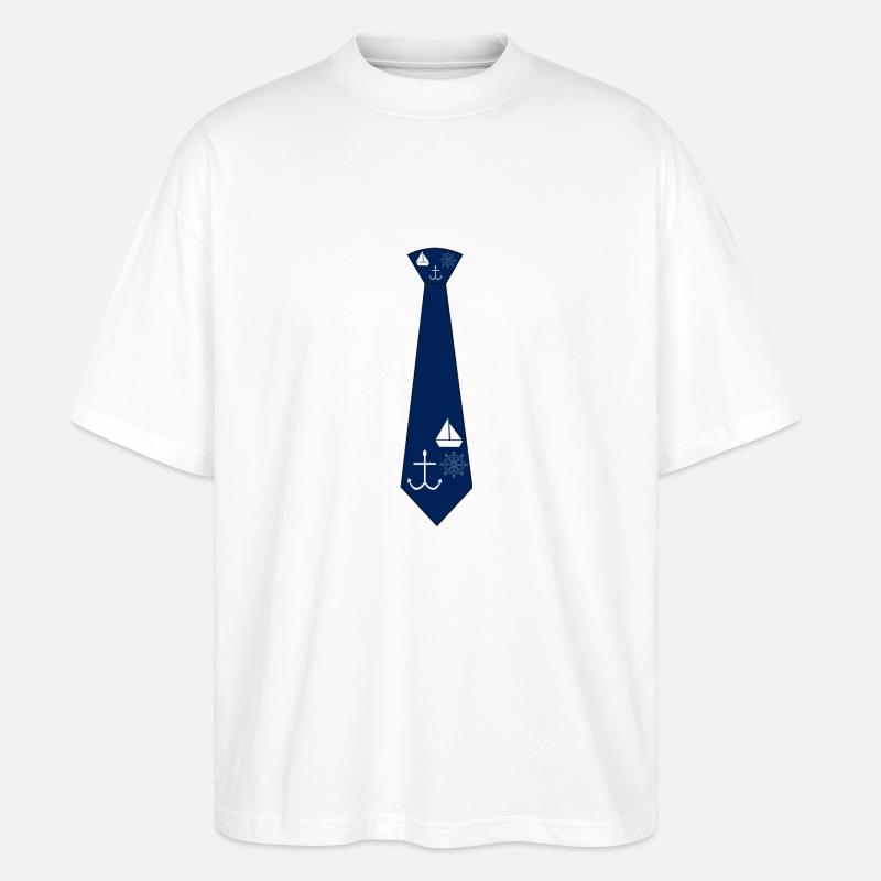 Krawatte mit maritimem Design - Stanley/Stella Oversized Unisex Bio T-Shirt Blaster 2.0 - Weiß