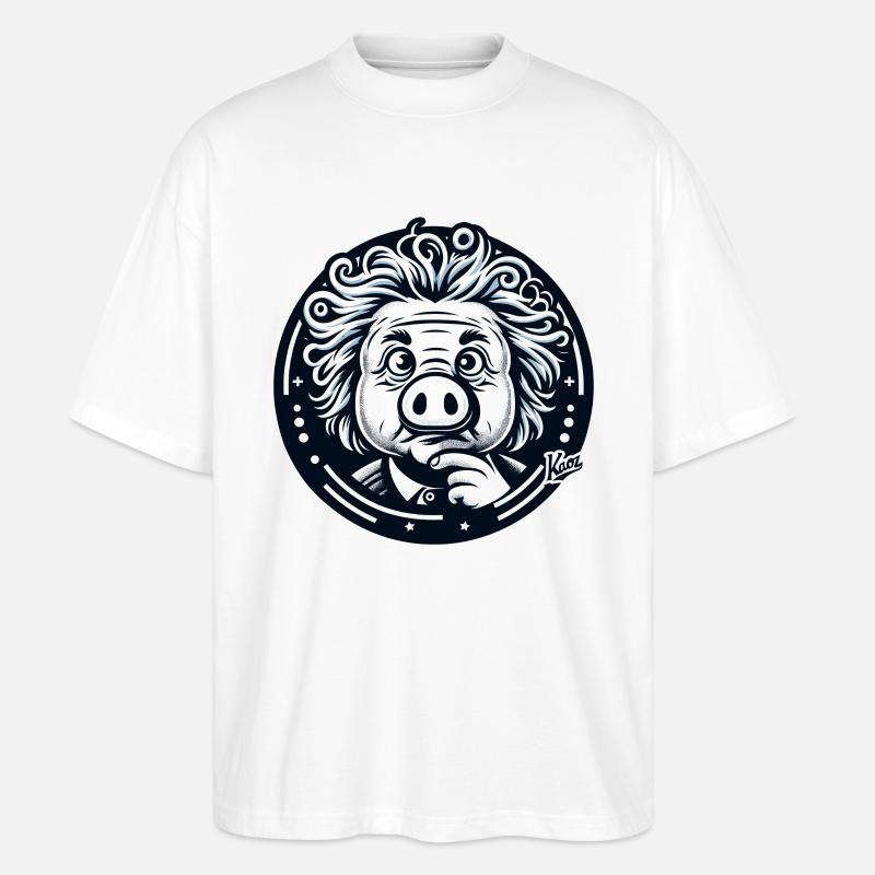Albert Schweinstein le génie - T-shirt bio Blaster 2.0 coupe oversize Stanley/Stella Unisexe - blanc