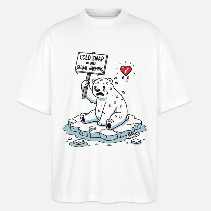 Schwitzender Eisbär Klimawandel Protest - Stanley/Stella Oversized Unisex Bio T-Shirt Blaster 2.0 - Weiß
