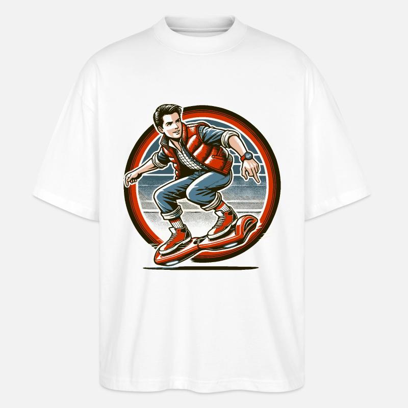 Hoverboarding ist zeitloser Spaß - Stanley/Stella Oversized Unisex Bio T-Shirt Blaster 2.0 - Weiß