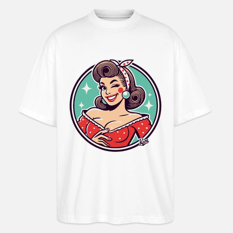 Die gute Retro Hausfrau - Stanley/Stella Oversized Unisex Bio T-Shirt Blaster 2.0 - Weiß