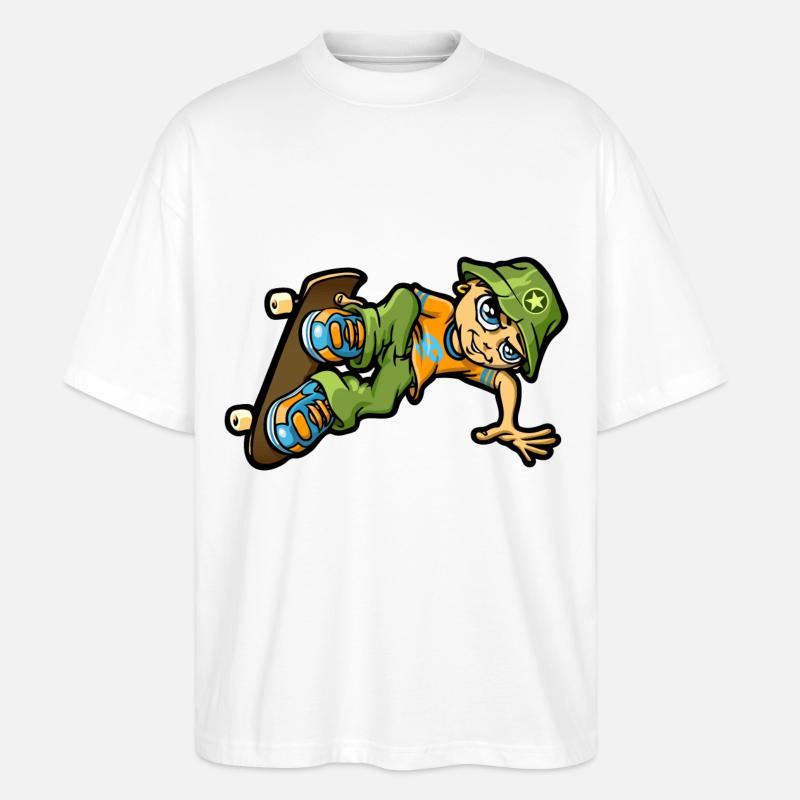 bboy in der Luft - Stanley/Stella Oversized Unisex Bio T-Shirt Blaster 2.0 - Weiß