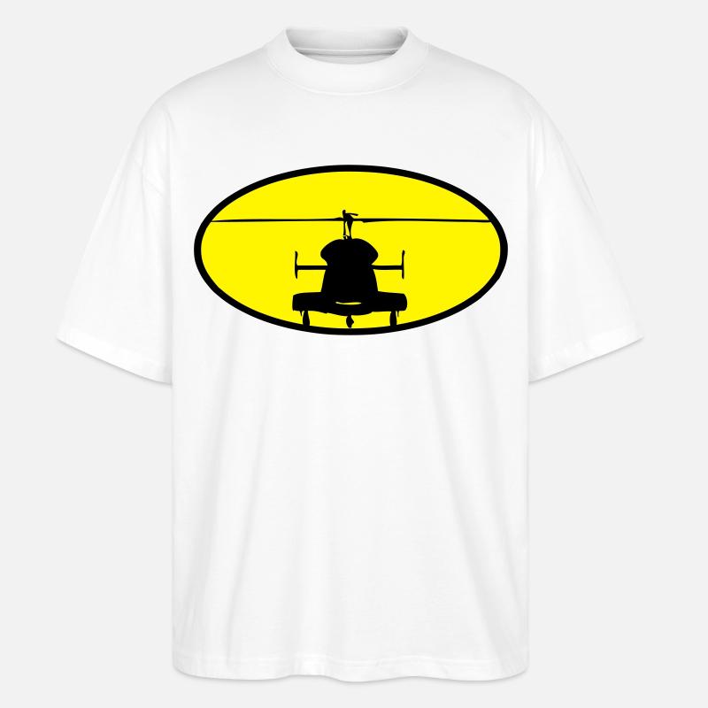 Hubschrauber Logo - Stanley/Stella Oversized Unisex Bio T-Shirt Blaster 2.0 - Weiß