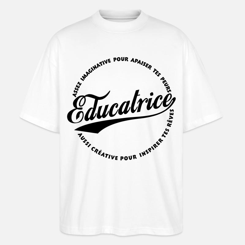 Éducatrice Imaginative et créative - T-shirt bio Blaster 2.0 coupe oversize Stanley/Stella Unisexe - blanc
