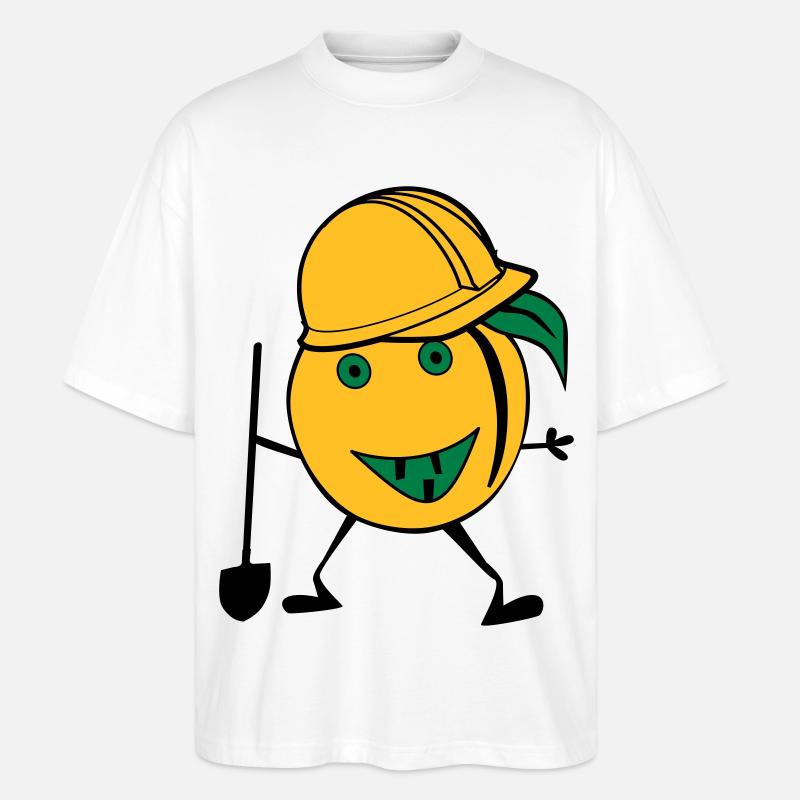 orange construction worker - Stanley/Stella Oversized Unisex Organic T-shirt Blaster 2.0 - white
