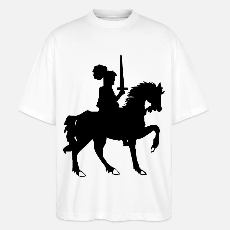 Ritter mit Schwert und Pferd - Stanley/Stella Oversized Unisex Bio T-Shirt Blaster 2.0 - Weiß