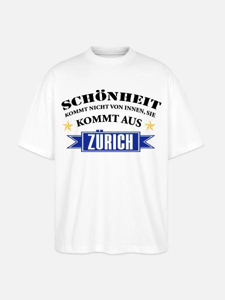 Beauté de Zurich - T-shirt bio Blaster 2.0 coupe oversize Stanley/Stella Unisexe - blanc