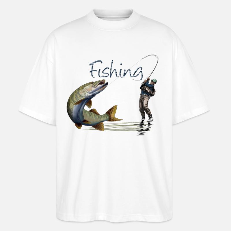 Fishing - Stanley/Stella Oversized Unisex Bio T-Shirt Blaster 2.0 - Weiß
