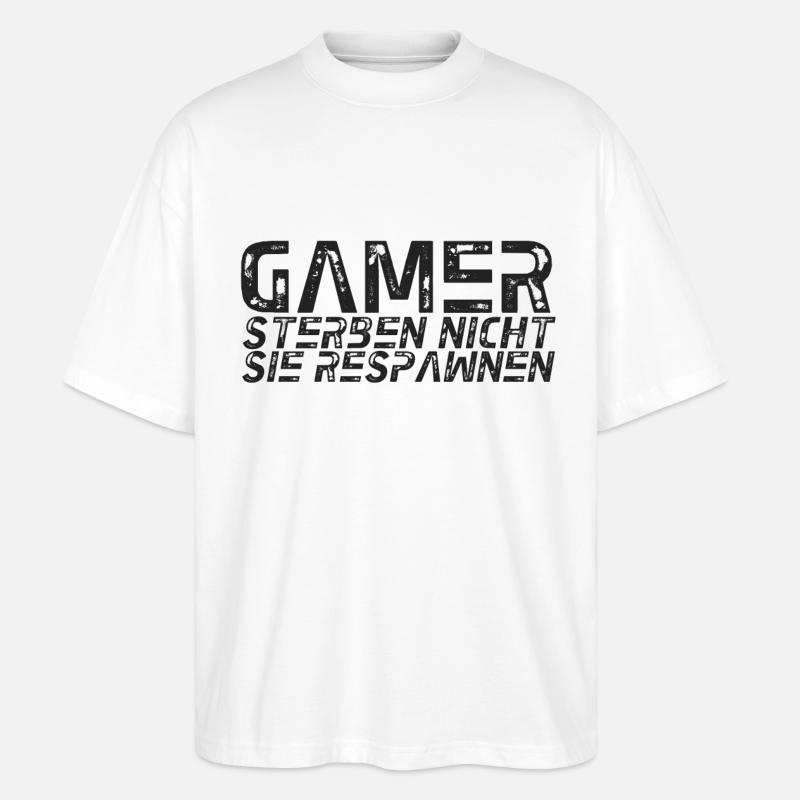 GAMER DIE PAS VOUS respawn - T-shirt bio Blaster 2.0 coupe oversize Stanley/Stella Unisexe - blanc