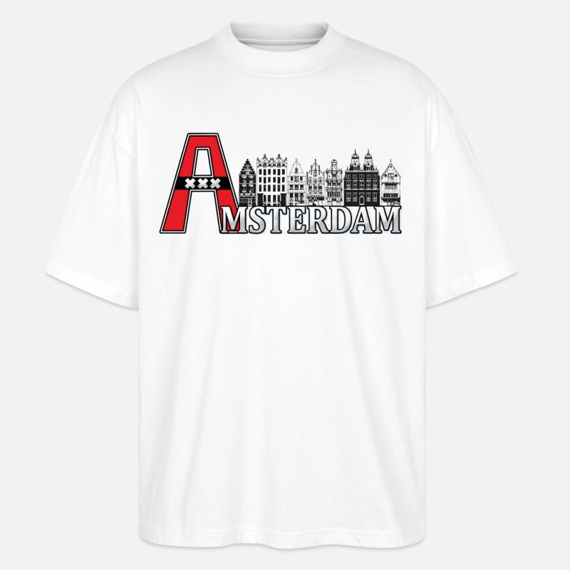 Amsterdam mit einem großen A - Stanley/Stella Oversized Unisex Bio T-Shirt Blaster 2.0 - Weiß