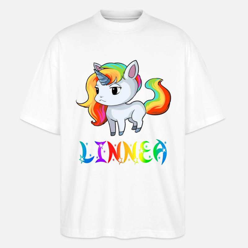 Linnea Einhorn - Stanley/Stella Oversized Unisex Bio T-Shirt Blaster 2.0 - Weiß