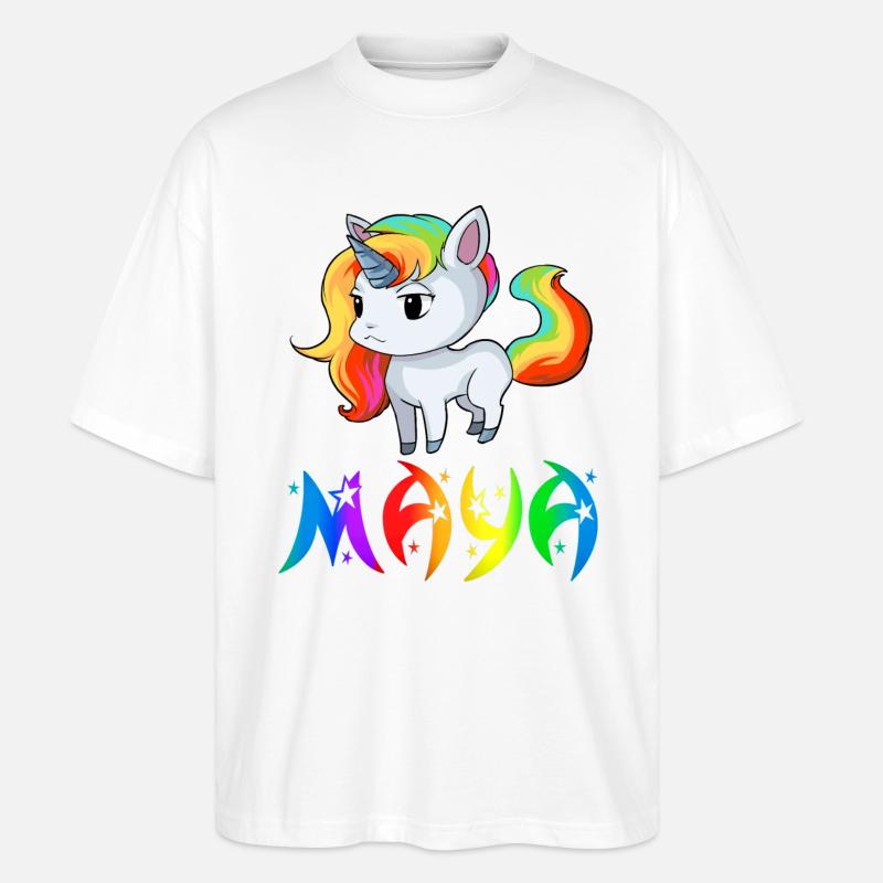 Maya Einhorn - Stanley/Stella Oversized Unisex Bio T-Shirt Blaster 2.0 - Weiß