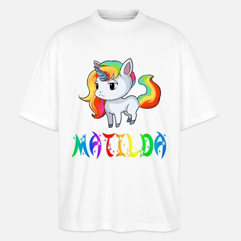 Matilda Einhorn - Stanley/Stella Oversized Unisex Bio T-Shirt Blaster 2.0 - Weiß