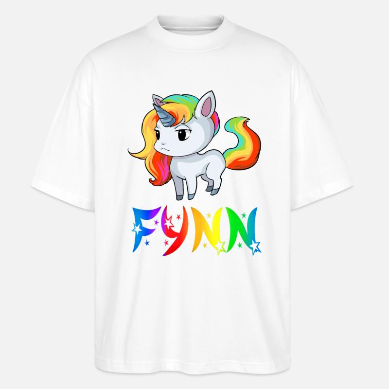 Fynn Einhorn - Stanley/Stella Oversized Unisex Bio T-Shirt Blaster 2.0 - Weiß