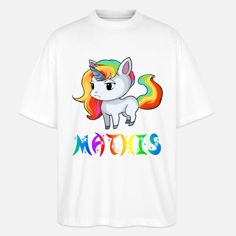 Einhorn Mathis - Stanley/Stella Oversized Unisex Bio T-Shirt Blaster 2.0 - Weiß