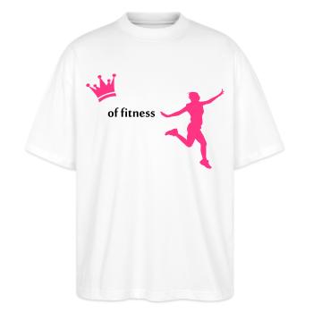 fitness - Stanley/Stella Oversized Unisex Bio T-Shirt Blaster 2.0 - Weiß - Vorne - Alina (178cm) & Michal (187cm)