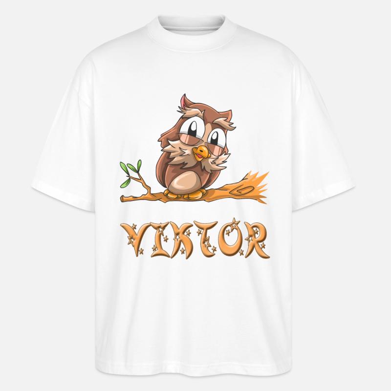 Eule Viktor - Stanley/Stella Oversized Unisex Bio T-Shirt Blaster 2.0 - Weiß