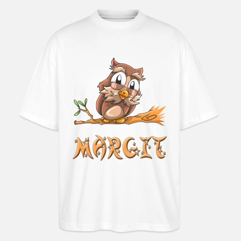 Eule Margit - Stanley/Stella Oversized Unisex Bio T-Shirt Blaster 2.0 - Weiß
