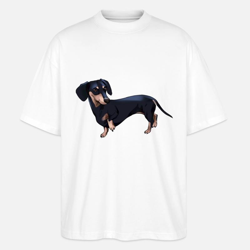 Comic Dackel - Stanley/Stella Oversized Unisex Bio T-Shirt Blaster 2.0 - Weiß