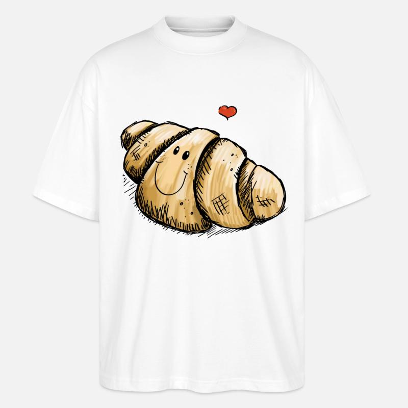 I Love Croissants - Stanley/Stella Oversized Unisex Bio T-Shirt Blaster 2.0 - Weiß