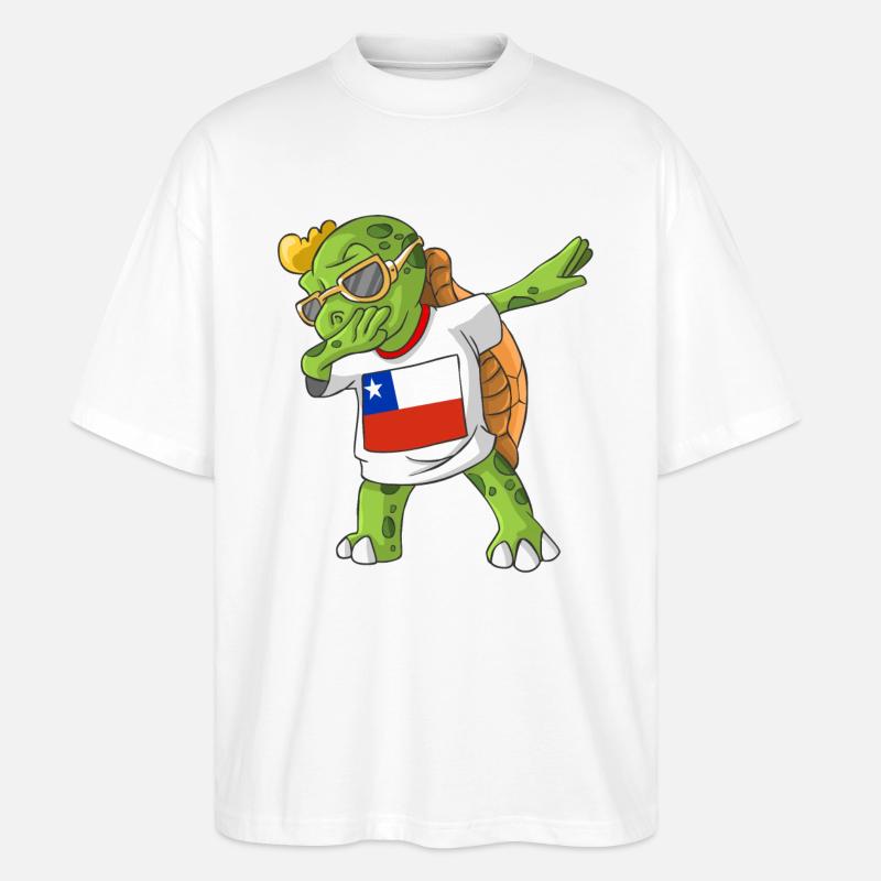 Chile Dabbing Schildkröte - Stanley/Stella Oversized Unisex Bio T-Shirt Blaster 2.0 - Weiß