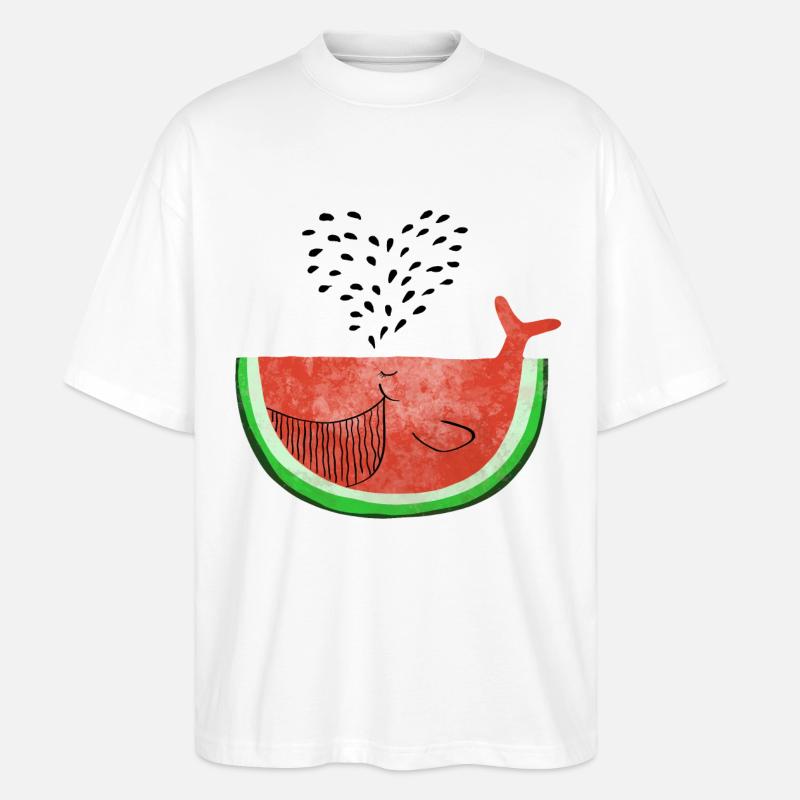 Pastèque Wal - melon Walvis - Fruit -Love - T-shirt bio Blaster 2.0 coupe oversize Stanley/Stella Unisexe - blanc