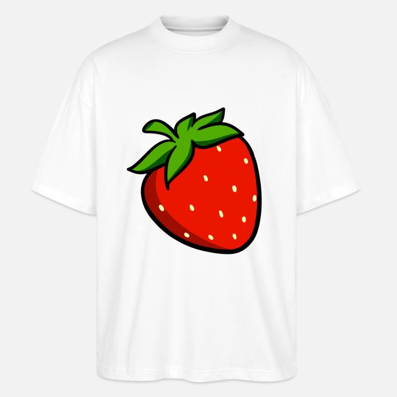 Erdbeeren - Stanley/Stella Oversized Unisex Bio T-Shirt Blaster 2.0 - Weiß