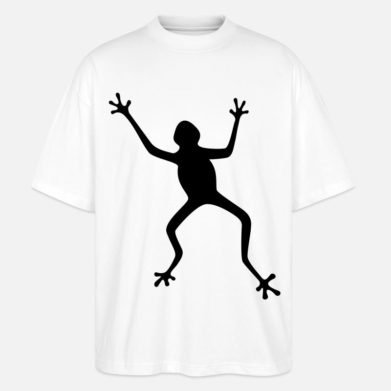 Frosch Silhouette: Tropisch, Regenwald - Stanley/Stella Oversized Unisex Bio T-Shirt Blaster 2.0 - Weiß