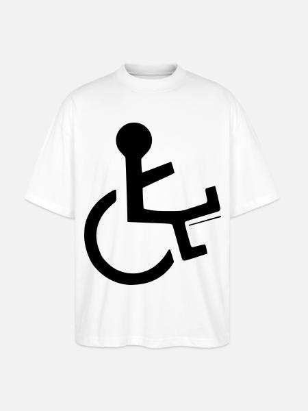 Rollstuhlfahrer mit gebrochenem Bein # - Stanley/Stella Oversized Unisex Bio T-Shirt Blaster 2.0 - Weiß