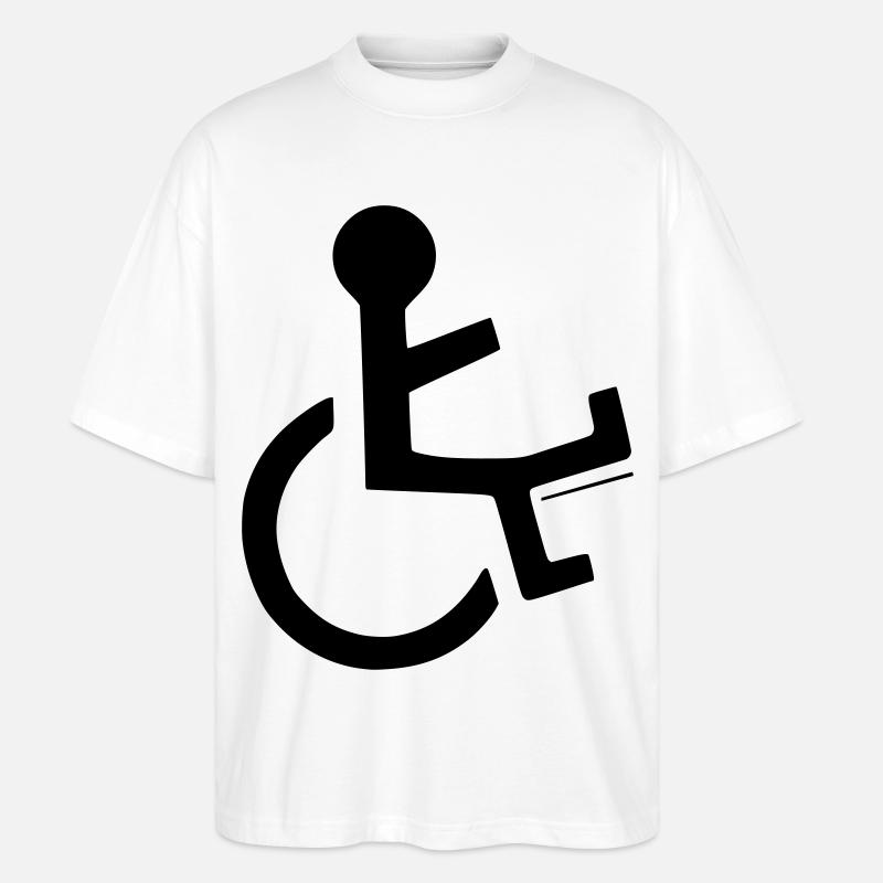 Rollstuhlfahrer mit gebrochenem Bein # - Stanley/Stella Oversized Unisex Bio T-Shirt Blaster 2.0 - Weiß