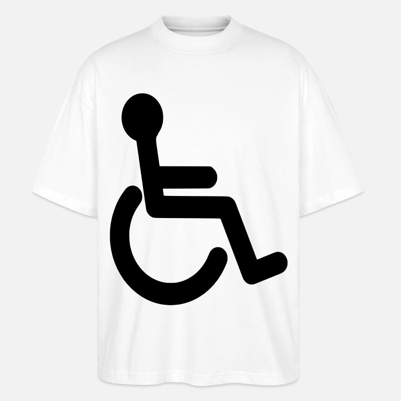 Grundlegendes Rollstuhlsymbol # - Stanley/Stella Oversized Unisex Bio T-Shirt Blaster 2.0 - Weiß