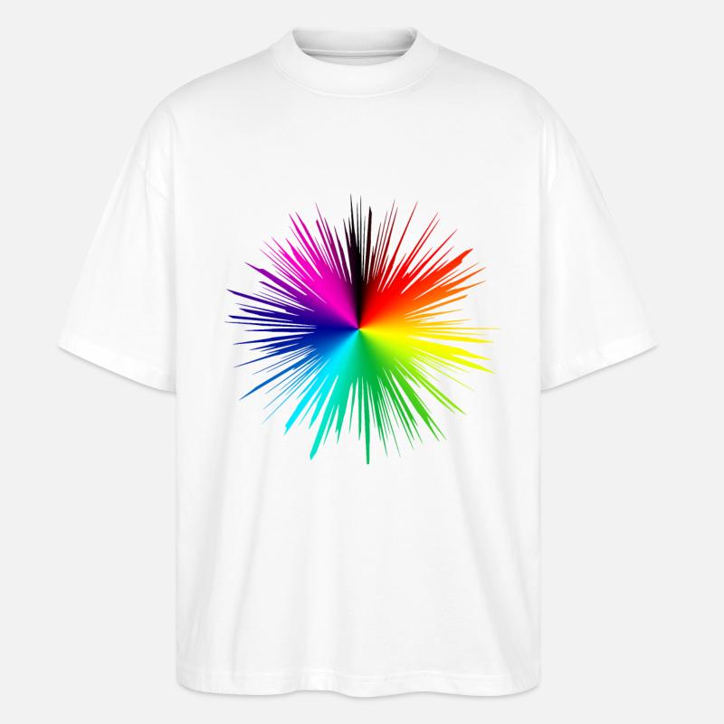 Farbexplosion Radialburst - Stanley/Stella Oversized Unisex Bio T-Shirt Blaster 2.0 - Weiß