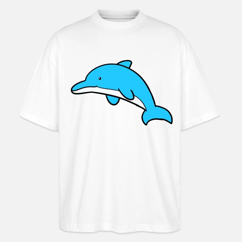Süsser Delfin - Stanley/Stella Oversized Unisex Bio T-Shirt Blaster 2.0 - Weiß