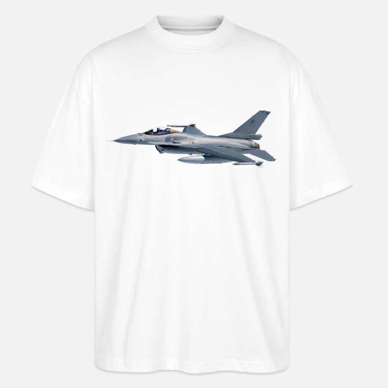 F-16 - Stanley/Stella Oversized Unisex Bio T-Shirt Blaster 2.0 - Weiß