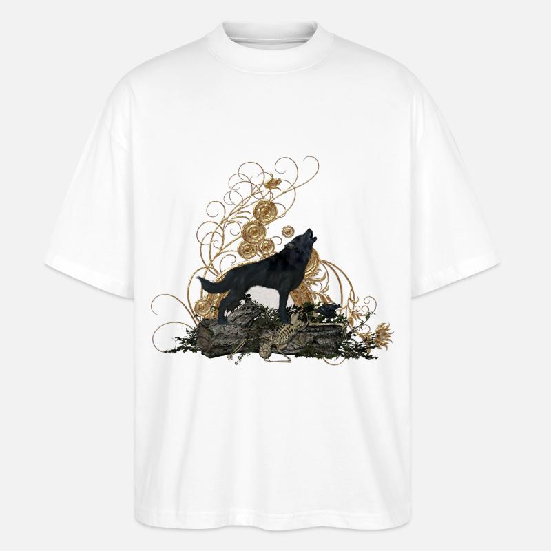 Ehrfürchtiger Wolf - Stanley/Stella Oversized Unisex Bio T-Shirt Blaster 2.0 - Weiß