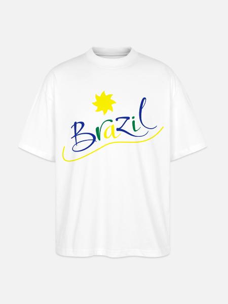 brasilien - Stanley/Stella Oversized Unisex Bio T-Shirt Blaster 2.0 - Weiß
