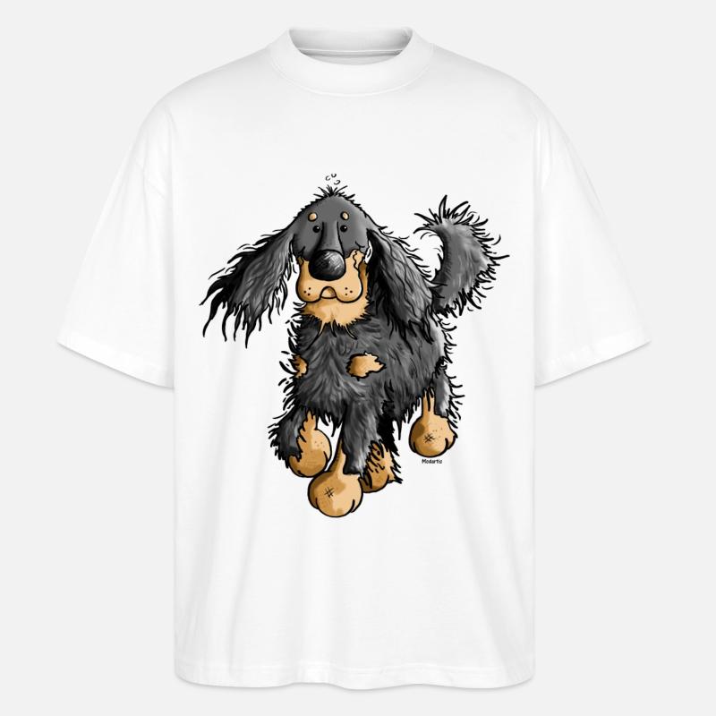 Flinker Gordon Setter - Hund - Stanley/Stella Oversized Unisex Bio T-Shirt Blaster 2.0 - Weiß