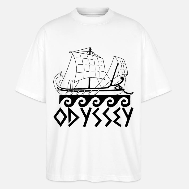 Boot und Odyssee - Stanley/Stella Oversized Unisex Bio T-Shirt Blaster 2.0 - Weiß