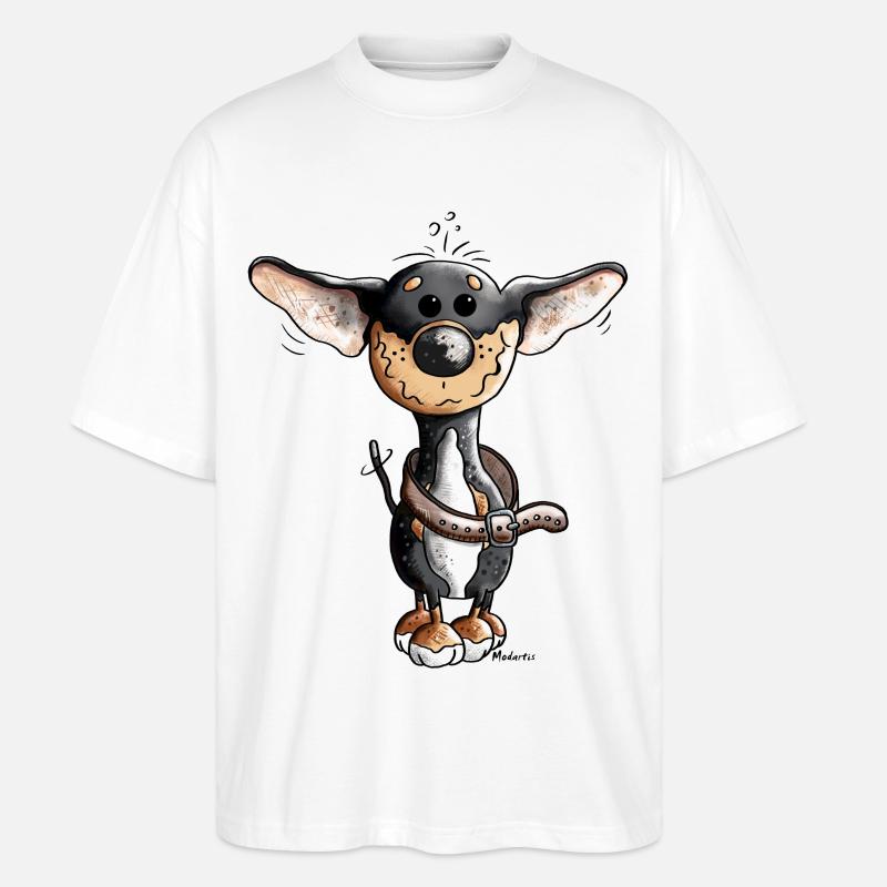 Fröhlicher Chihuahua - Hund - Stanley/Stella Oversized Unisex Bio T-Shirt Blaster 2.0 - Weiß