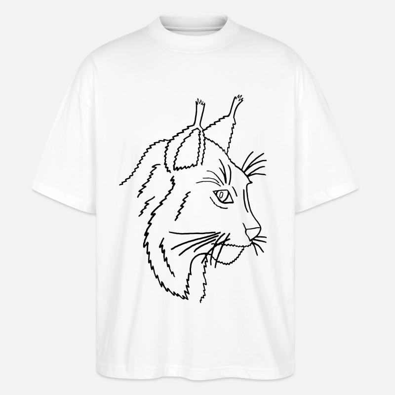 Lynx (schwarze Striche) - Stanley/Stella Oversized Unisex Bio T-Shirt Blaster 2.0 - Weiß