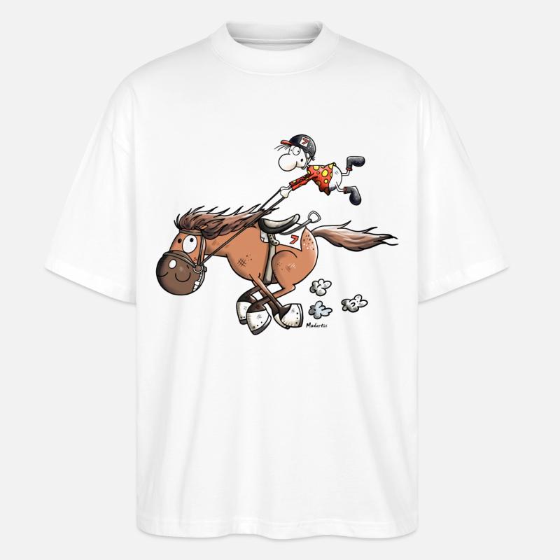Rasendes Rennpferd - Stanley/Stella Oversized Unisex Bio T-Shirt Blaster 2.0 - Weiß