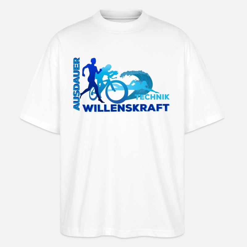 Triathlon - Ausdauer - Technik - Willenskraft - Stanley/Stella Oversized Unisex Bio T-Shirt Blaster 2.0 - Weiß