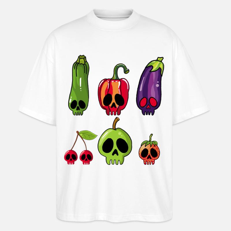 Vegetarische Todesköpfe - Stanley/Stella Oversized Unisex Bio T-Shirt Blaster 2.0 - Weiß